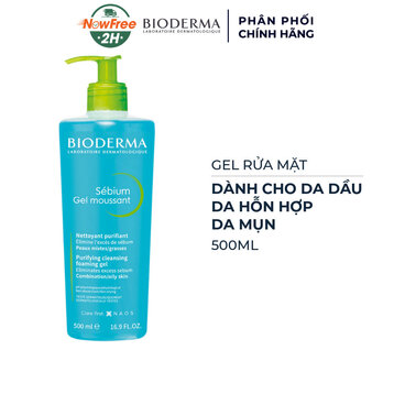 Gel Rửa Mặt Bioderma Dành Cho Da Dầu &amp; Hỗn Hợp 500ml