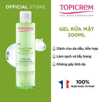 Gel Rửa Mặt Topicrem Không Xà Phòng Cho Da Dầu Hỗn Hợp 200ml