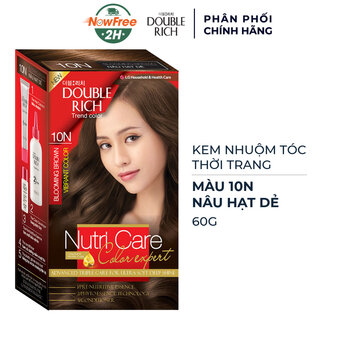 Kem Nhuộm Tóc Double Rich Màu 10N Nâu Hạt Dẻ 60g