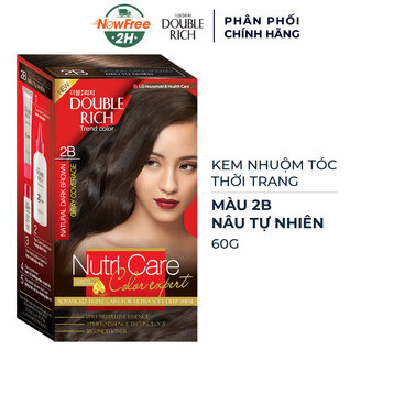Kem Nhuộm Tóc Double Rich Màu 2B Nâu Tự Nhiên 60g