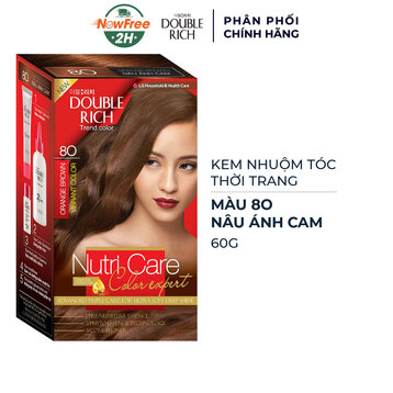 Kem Nhuộm Tóc Double Rich Màu 8O Nâu Ánh Cam 60g