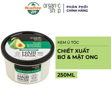 Kem Ủ Tóc Organic Shop Chiết Xuất Bơ Và Mật Ong 250ml