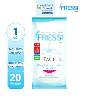 Khăn Ướt Fressi Face Sạch Nhờn An Toàn Cho Da 20 Miếng/ Gói
