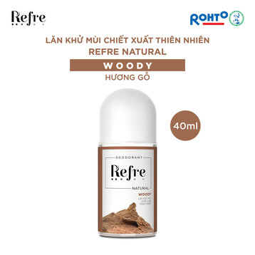 Lăn Khử Mùi Refre Natural Chiết Xuất Hương Gỗ 40ml