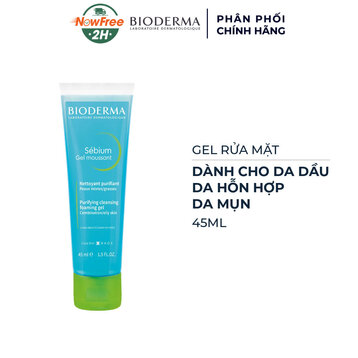 [Mini] Gel Rửa Mặt Bioderma Dành Cho Da Dầu &amp; Hỗn Hợp 45ml