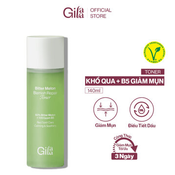 Nước Cân Bằng Gilaa Khổ Qua &amp; B5 Giảm Dầu Mụn 140ml