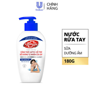 Nước Rửa Tay Lifebuoy Sữa Dưỡng Ẩm Chai 180g