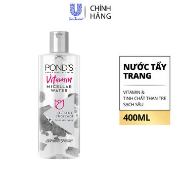 Nước Tẩy Trang Pond's Vitamin, Tinh Than Tre Sạch Sâu 400ml