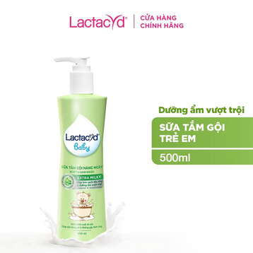 Sữa Tắm Gội Trẻ Em Lactacyd Milky Bảo Vệ Da &amp; Tóc Bé 500ml