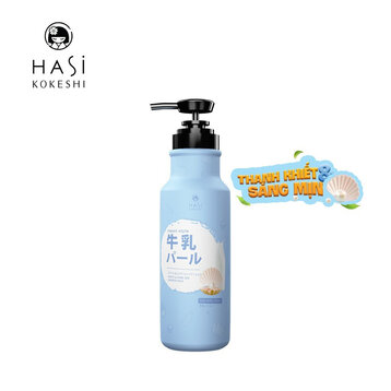 Sữa Tắm Hasi Kokeshi Sữa Bò &amp; Ngọc Trai Sáng Mịn Da 950ml