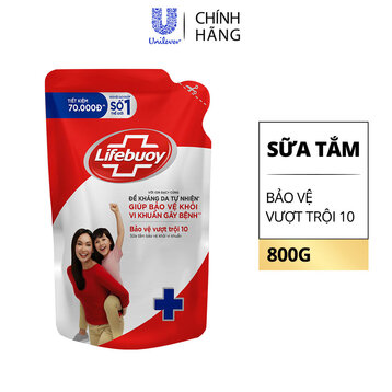 Sữa Tắm Lifebuoy Bảo Vệ Khỏi Vi Khuẩn Dạng Túi 800g