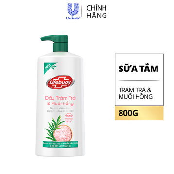 Sữa Tắm Lifebuoy Detox Dầu Tràm Trà &amp; Muối Hồng 800g