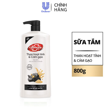 Sữa Tắm Lifebuoy Detox Than Hoạt Tính &amp; Cám Gạo 800g