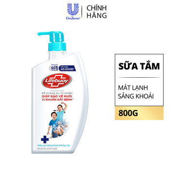 Sữa Tắm Lifebuoy Mát Lạnh Sảng Khoái Với Bạc Hà 800g (Mới)