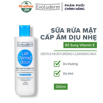 Sữa Rửa Mặt Evoluderm Bổ Sung Vitamin E Cấp Ẩm Dịu Nhẹ 250ml