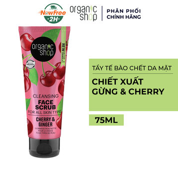 Tẩy Tế Bào Chết Da Mặt Organic Shop Gừng &amp; Cherry 75ml