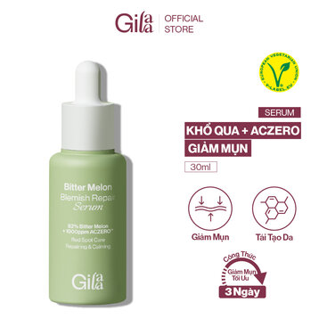 Serum Gilaa Khổ Qua &amp; Aczero Giảm Mụn Tái Tạo 30ml