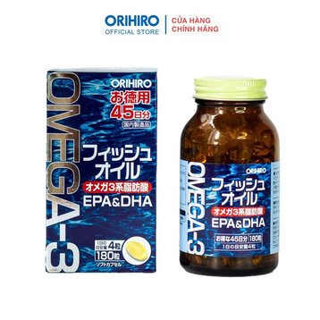 Viên Uống Dầu Cá Omega-3 Orihiro Hỗ Trợ Tim Mạch 180 Viên