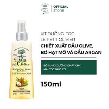 Xịt Dưỡng Tóc Le Petit Olivier Dầu Olive, Bơ Hạt Mỡ &amp; Dầu Argan 150ml