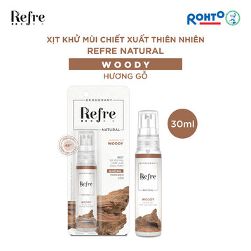 Xịt Khử Mùi Refre Natural Hương Gỗ 30ml