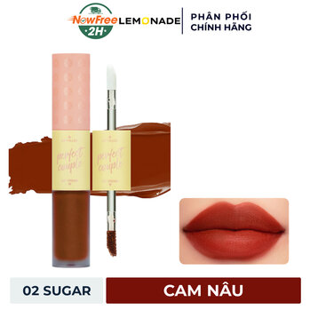 Son Kem Lì 2 Đầu Lemonade 02 Sugar Cam Nâu Bản Mới 7.5g