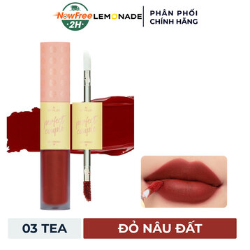 Son Kem Lì 2 Đầu Lemonade 03 Tea Đỏ Nâu Đất Bản Mới 7.5g