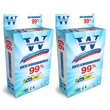 Combo 2 Hộp Khẩu Trang Y Tế Wakamono 4 Lớp (Hộp 10 Cái) (Màu Ngẫu Nhiên)