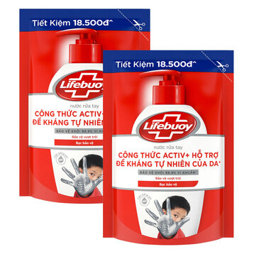 Combo 2 Nước Rửa Tay Lifebuoy Bạc Bảo Vệ Dạng Túi 400g