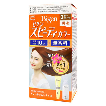 Kem Nhuộm Tóc Phủ Bạc Bigen #3 Màu Nâu Nhạt 80g