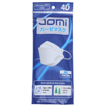 Khẩu Trang Jomi 4D Ngăn Khói Bụi &amp; Vi Khuẩn 5 Cái