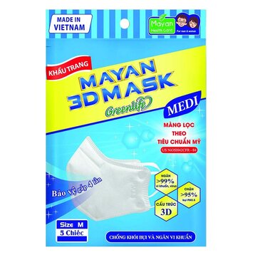 Khẩu Trang MAYAN 3D Pm2.5 Medi 5 Cái (Màu Ngẫu Nhiên)