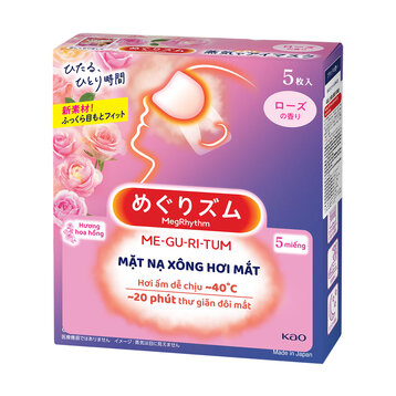 Mặt Nạ Xông Hơi Mắt MegRhythm Hương Hoa Hồng 5 Miếng