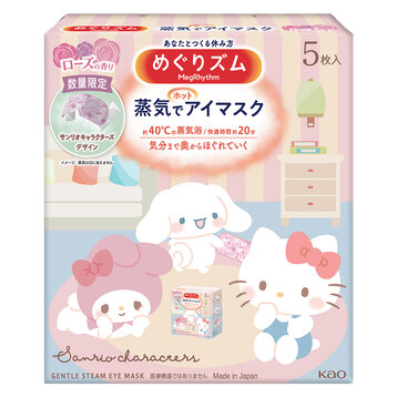 Mặt Nạ Xông Hơi Mắt Megrhythm Hương Hoa Hồng Sanrio 5 Miếng