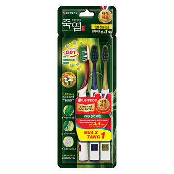 Bàn Chải Đánh Răng Bamboo Salt Muối Tre Dành Riêng Cho Nướu (Vỉ 2+1)