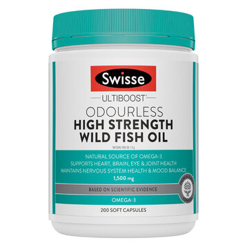 Viên Uống Dầu Cá Swisse Liều Cao Không Mùi 1500mg 200 Viên
