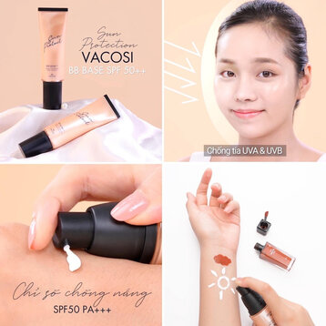 Kem Chống Nắng Và Lót Trang Điểm Vacosi SPF50 PA+++ 45ml
