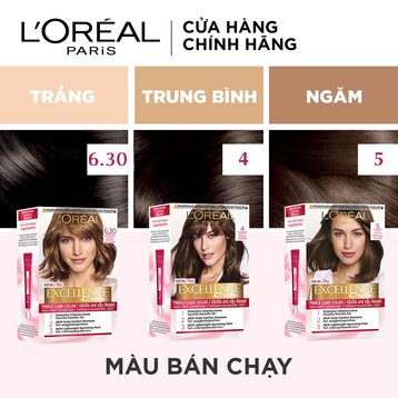 Màu Nhuộm L'Oreal Dưỡng Tóc Phủ Bạc 4 Nâu Tự Nhiên 172ml