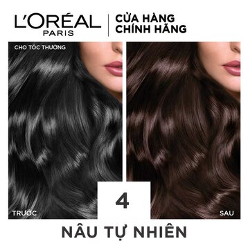 Màu Nhuộm L'Oreal Dưỡng Tóc Phủ Bạc 4 Nâu Tự Nhiên 172ml