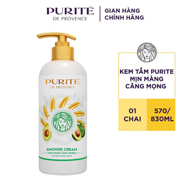 Kem Tắm Purite Mịn Màng Căng Mọng Từ Yến Mạch &amp; Bơ 570ml