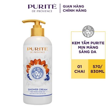 Kem Tắm Purite Mịn Màng Sáng Da Hạnh Nhân &amp; Việt Quất 570ml