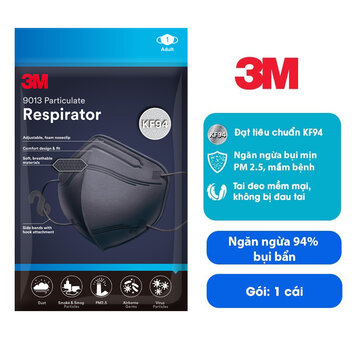 Khẩu Trang 3M Đạt Chuẩn KF94, Ngăn Bụi Mịn Màu Đen 1 Cái