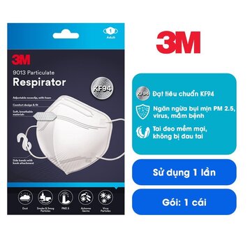 Khẩu Trang 3M Đạt Chuẩn KF94, Ngăn Bụi Mịn Màu Trắng 1 Cái