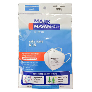 Khẩu Trang Mayan Kháng Khuẩn N95 PM 2.5 BH 9501 2 Cái