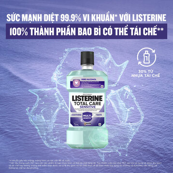 Nước Súc Miệng Listerine Cho Răng Nhạy Cảm Không Cay 750ml