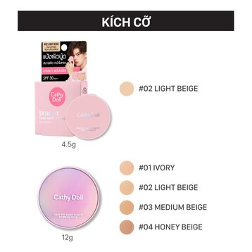 Phấn Nền Phủ Cathy Doll Mịn Lì 02 Light Beige 12g