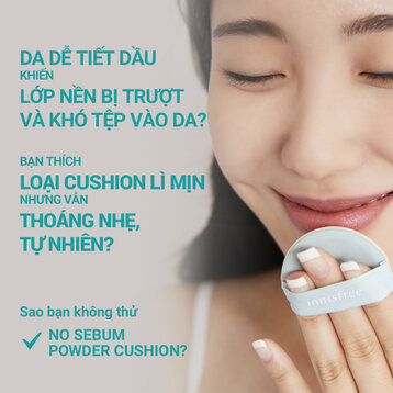 Phấn Nước innisfree Kiềm Dầu Màu 21C Rose Vanilla 14g