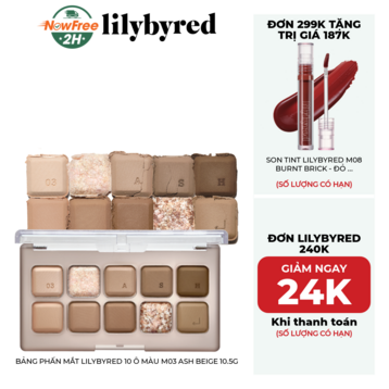 Bảng Phấn Mắt Lilybyred 10 Ô Màu M03 Ash Beige 10.5g