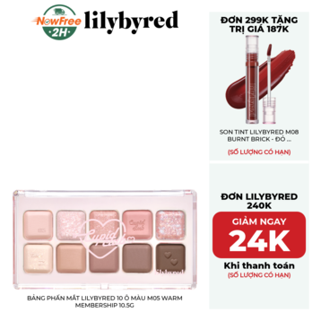 Bảng Phấn Mắt Lilybyred 10 Ô Màu M05 Warm Membership 10.5g