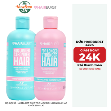 Bộ Gội Xả Hairburst Giúp Tóc Mọc Dài Nhanh &amp; Chắc Khỏe 350mlx2
