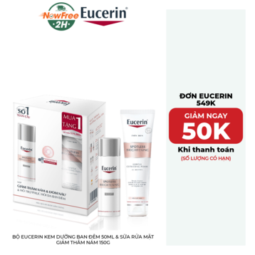 Bộ Eucerin Kem Dưỡng Ban Đêm 50ml &amp; Sữa Rửa Mặt Giảm Thâm Nám 150g